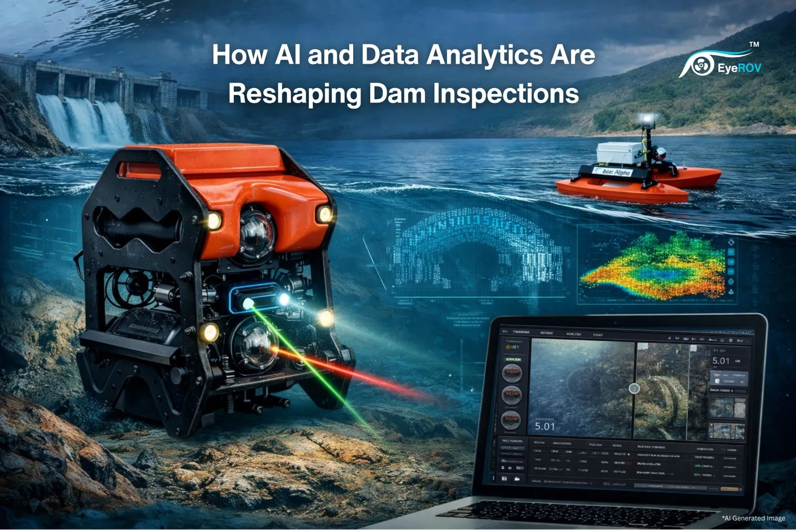 EyeROV using AI for ROV Dam Inspections