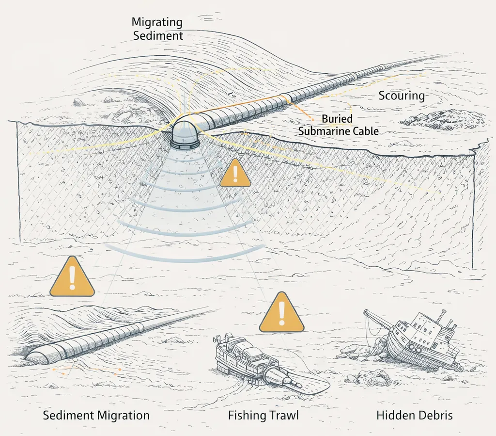 Seabed risk indicators detected by AUV