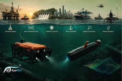 EyeROV underwater drones supporting offshore, defense, dam, and marine research operations